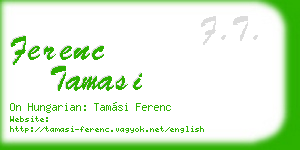ferenc tamasi business card